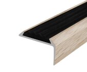 Порог угловой с черной резиновой вставкой Д01 КД Дуб беленый 2,7 м Порог угловой с черной резиновой вставкой Д01 КД Дуб беленый 2,7 м