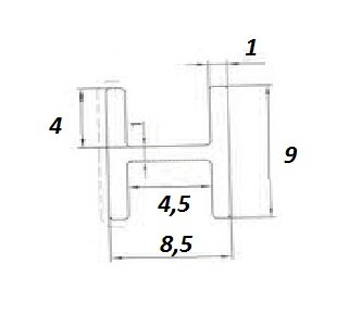 Заказать Алюминиевый Н-образный профиль ОП-501 под панель 4 мм (2,7 м) черный 