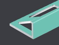 Алюминиевый L-профиль 12 мм PV03-33 бирюзовый Ral 6027 2,7 м