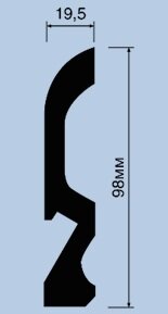 Заказать Напольный плинтус 98х19,5 мм Hiwood LB98 из полистирола под подсветку 2 м 