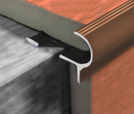 Профиль для ступеней F-образный (PSP) алюминий PV50-07 бронза блестящая 2,7 м Профиль для ступеней F-образный (PSP) алюминий PV50-07 бронза блестящая 2,7 м