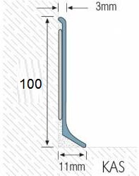 Заказать Плинтус напольный алюминиевый Genesis KAS 100.81 100 мм Матовое серебро 2 м 