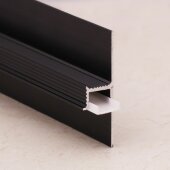 Алюминиевый теневой плинтус для светодиодных лент (с экраном) ПО-143 Черный матовый 2,7 м Алюминиевый теневой плинтус для светодиодных лент (с экраном) ПО-143 Черный матовый 2,7 м
