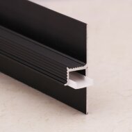 Алюминиевый теневой плинтус для светодиодных лент (с экраном) ПО-143 Черный матовый 2,7 м Алюминиевый теневой плинтус для светодиодных лент (с экраном) ПО-143 Черный матовый 2,7 м