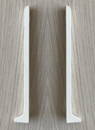 Металлическая фурнитура для плинтуса ПЛ-100 заглушки (пара кмп) белый муар