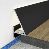 Алюминиевый микроплинтус щелевой с LED подсветкой Мега-Трейд МП-24LED Чёрный 3м Алюминиевый микроплинтус щелевой с LED подсветкой Мега-Трейд МП-24LED Чёрный 3м