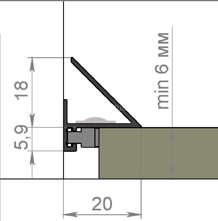 Заказать Алюминиевый микроплинтус щелевой с LED подсветкой Мега-Трейд МП-24LED Чёрный 3м 