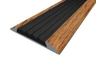 Порог противоскользящий с черной вставкой Д15 КД Дуб деревенский (декорированный) 2,7 м
