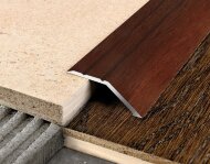 Порог разноуровневый из алюминия С1 КД Махагон (декорированный) 2,7 м