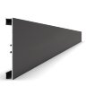 Накладной алюминиевый плинтус с кабель-каналом напольный 80 мм Мега-Трейд 9142 черный 3 м
