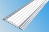 Профиль алюминиевый противоскользящий полоса Стандарт 40 мм Алюминий-Белый 2,7м