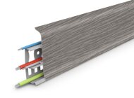 Напольный плинтус с кабель-каналом 70 мм Идеал Деконика Д-П70 210 дуб пепельный 2,2 м