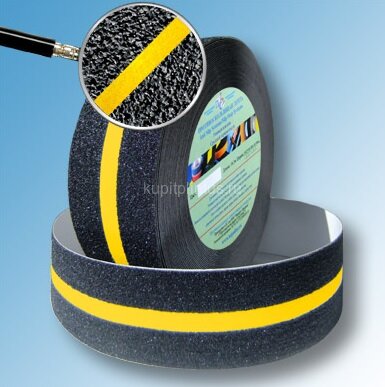 Заказать Противоскользящая сигнальная лента AntiSlip 60 grit 50 мм черная с желтой полосой 18,3 м 
