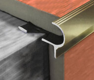 Профиль для ступеней F-образный (PSP) алюминий PV50-09 шампань блестящая 2,7 м Профиль для ступеней F-образный (PSP) алюминий PV50-09 шампань блестящая 2,7 м