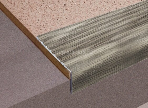 Заказать Порог угловой алюминиевый Д16 КД Дуб пепельный (декорированный) 2,7 м 
