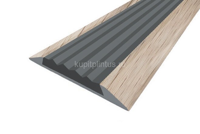 Заказать Порог противоскользящий с серой вставкой Д15 КД Дуб беленый (декорированный) 2,7 м 