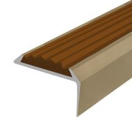 Порог угловой с коричневой резиновой вставкой Д01 Бронза РЕ 2,7 м Порог угловой с коричневой резиновой вставкой Д01 Бронза РЕ 2,7 м