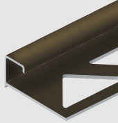 Алюминиевый профиль окантовочный П-образный 10 мм PV54-10 коричневый матовый 2,7 м