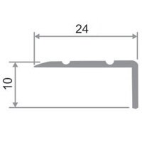 Заказать Порог угловой алюминиевый ПО-24х10 серебро матовое 2,7 м Заказать Порог угловой алюминиевый ПО-24х10 серебро матовое 2,7 м
