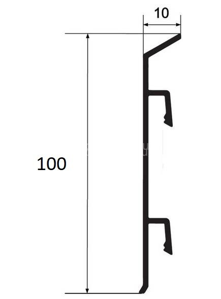 Заказать Напольный плинтус алюминиевый 100 мм ПТ-110 черный 3 м 