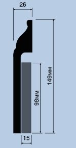 Заказать Напольный плинтус 149х26 мм Hiwood B150 из полистирола 2 м Заказать Напольный плинтус 149х26 мм Hiwood B150 из полистирола 2 м