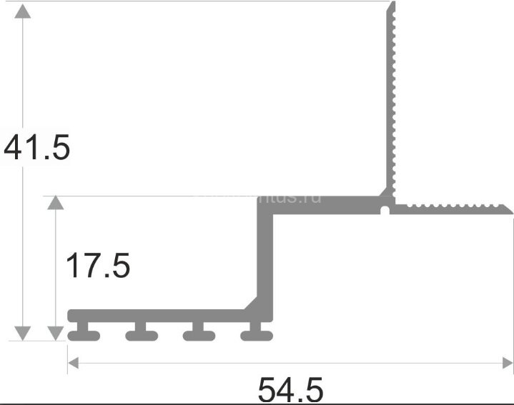 Заказать Алюминиевый теневой потолочный плинтус ПО-142 Без анодировки 2,7 м 
