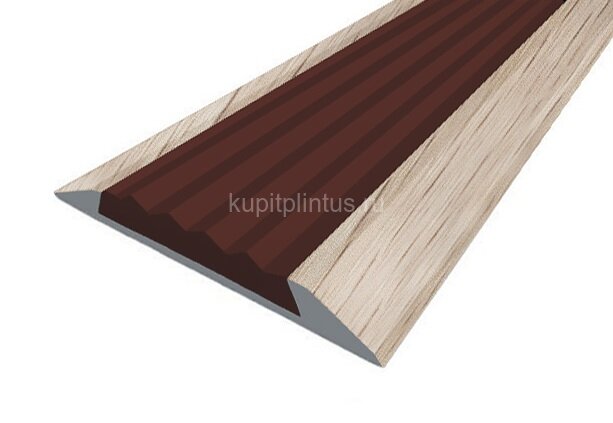 Заказать Порог противоскользящий с коричневой вставкой Д15 КД Дуб беленый (декорированный) 2,7 м 