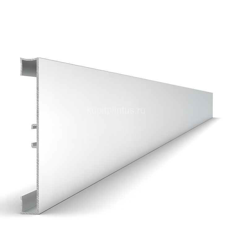 Заказать Накладной алюминиевый плинтус с кабель-каналом напольный 100 мм Мега-Трейд 9141 серебро 3 м 