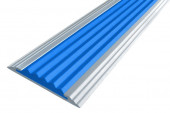 Профиль алюминиевый противоскользящий полоса Стандарт 40 мм Алюминий-Синий 2,7м