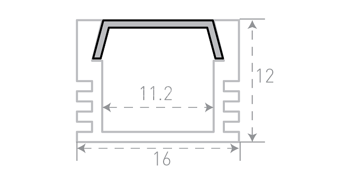 Заказать Профиль прямоугольный встраиваемый SWG 1612 для светодиодной ленты 2 м 