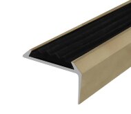 Порог угловой с черной резиновой вставкой Д01 Бронза РЕ 2,7 м Порог угловой с черной резиновой вставкой Д01 Бронза РЕ 2,7 м