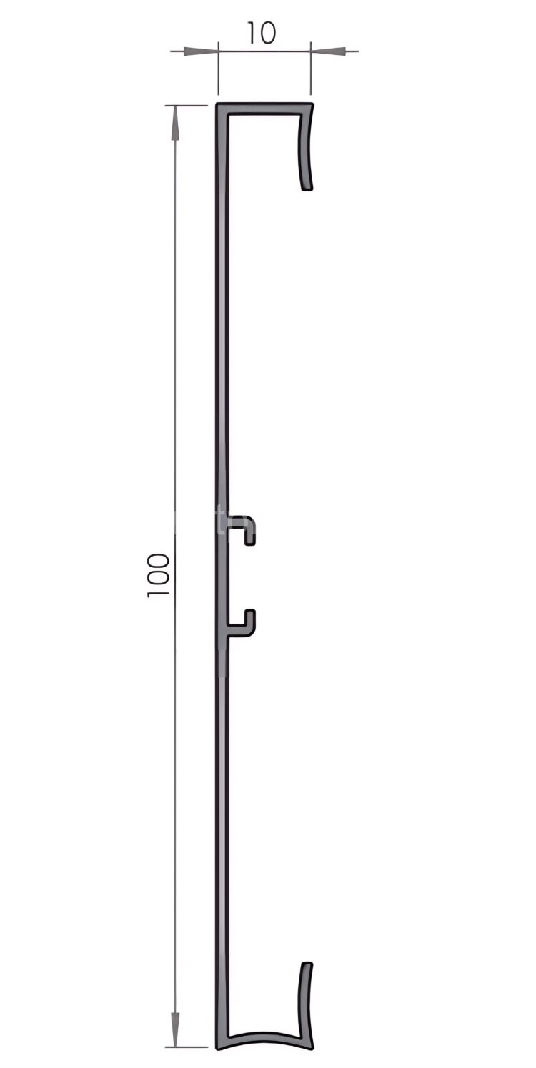 Заказать Накладной алюминиевый плинтус с кабель-каналом напольный 100 мм Мега-Трейд 9141 черный 3 м 
