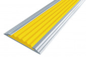 Профиль алюминиевый противоскользящий полоса Стандарт 40 мм Алюминий-Желтый 2,7м