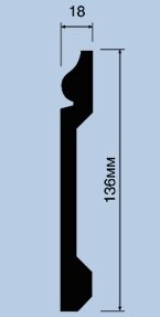 Заказать Напольный плинтус 136х18 мм Hiwood B136 из полистирола 2 м Заказать Напольный плинтус 136х18 мм Hiwood B136 из полистирола 2 м