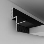 Алюминиевый теневой потолочный плинтус ПО-142 Черный матовый 2,7 м