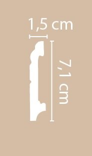 Заказать Плинтус напольный Decomaster A024/36 белый под покраску 71х15х2000 мм 