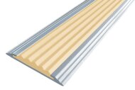 Профиль алюминиевый противоскользящий полоса Стандарт 40 мм Алюминий-Бежевый 2,7м Профиль алюминиевый противоскользящий полоса Стандарт 40 мм Алюминий-Бежевый 2,7м