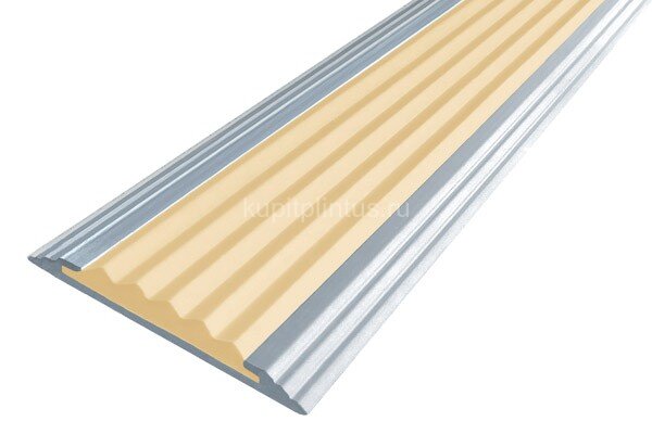 Заказать Профиль алюминиевый противоскользящий полоса Стандарт 40 мм Алюминий-Бежевый 2,7м Заказать Профиль алюминиевый противоскользящий полоса Стандарт 40 мм Алюминий-Бежевый 2,7м