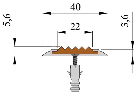Заказать Профиль алюминиевый противоскользящий полоса Стандарт 40 мм Алюминий-Бежевый 2,7м Заказать Профиль алюминиевый противоскользящий полоса Стандарт 40 мм Алюминий-Бежевый 2,7м