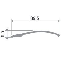 Заказать Порог разноуровневый из алюминия ПО-39х6 серебро матовое 2,7 м 