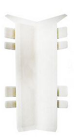 Фурнитура для напольного плинтуса ПТ-70 М угол внутренний белый Фурнитура для напольного плинтуса ПТ-70 М угол внутренний белый