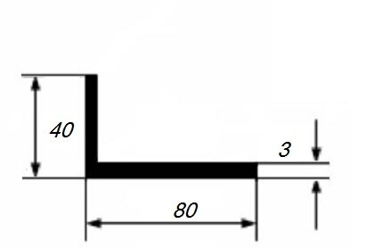 Заказать Уголок из алюминия 40х80х3 мм разносторонний 3 м Заказать Уголок из алюминия 40х80х3 мм разносторонний 3 м