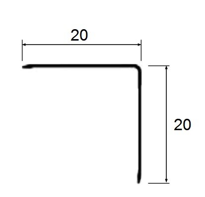 Заказать Угол защитный 20х20 мм алюминий PV63-09 Шампань блестящая 2,7 м 