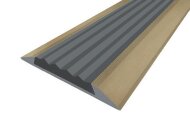 Порог противоскользящий с серой вставкой Д15 Бронза РЕ (анодированный) 2,7 м