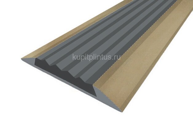 Заказать Порог противоскользящий с серой вставкой Д15 Бронза РЕ (анодированный) 2,7 м Заказать Порог противоскользящий с серой вставкой Д15 Бронза РЕ (анодированный) 2,7 м