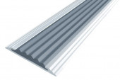 Профиль алюминиевый противоскользящий полоса Стандарт 40 мм Алюминий-Серый 2,7м