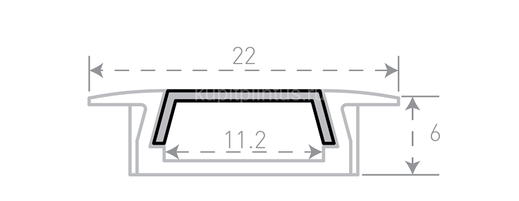 Заказать Профиль прямоугольный встраиваемый SWG 2206 для светодиодной ленты 2 м Заказать Профиль прямоугольный встраиваемый SWG 2206 для светодиодной ленты 2 м