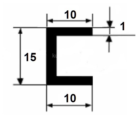 Заказать Алюминиевый швеллер 10х15х10х1 мм анодированный серебро 3 м Заказать Алюминиевый швеллер 10х15х10х1 мм анодированный серебро 3 м
