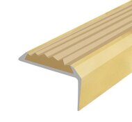Порог угловой с бежевой резиновой вставкой Д01 Золото КЕ 2,7 м Порог угловой с бежевой резиновой вставкой Д01 Золото КЕ 2,7 м