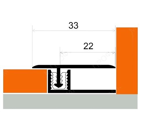 Заказать Алюминиевый Т-профиль 33 мм MP 84 24-Серый палисандр 2,7 м 